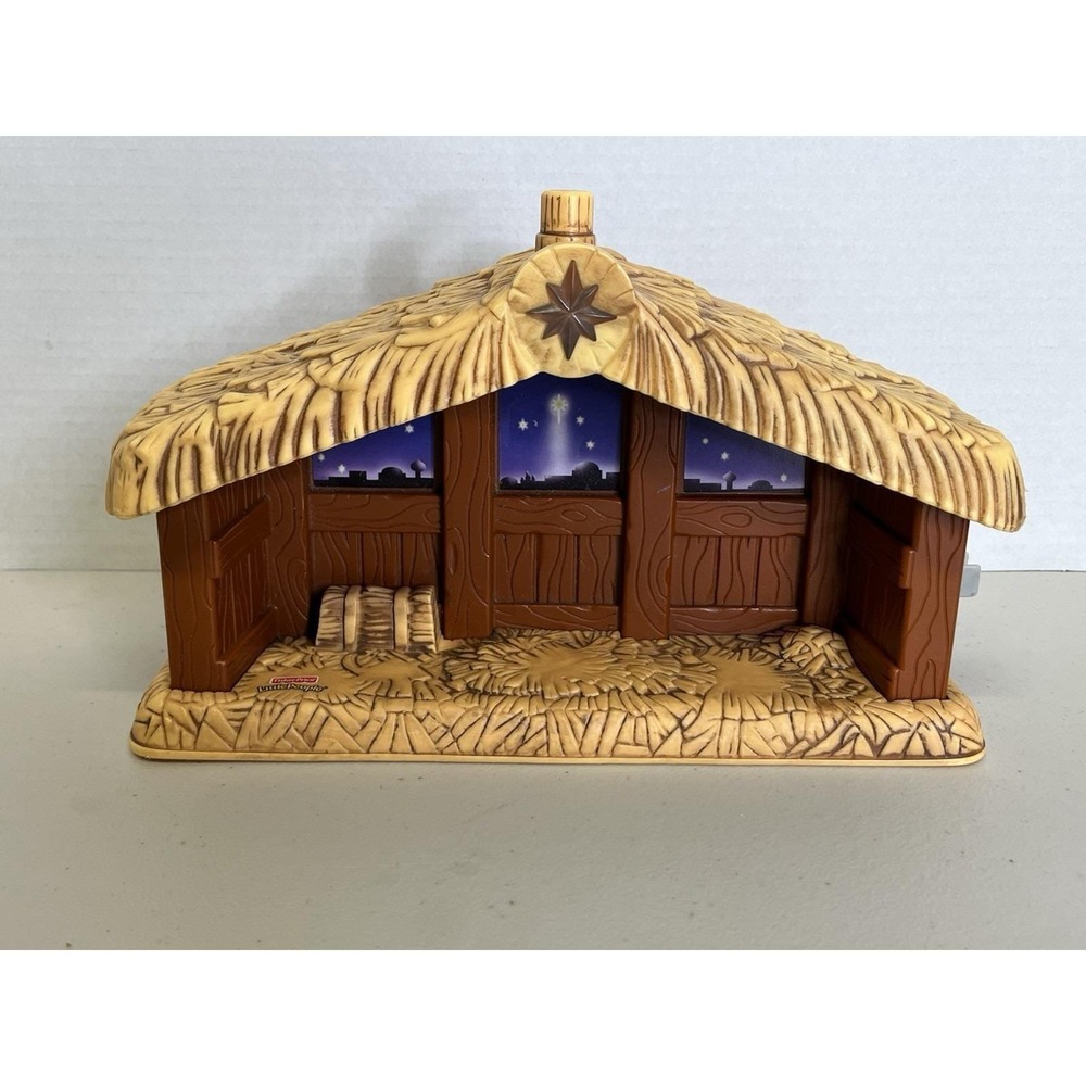 Fisher Price Little People Christmas Nativity Manger Star Music Stable 2002